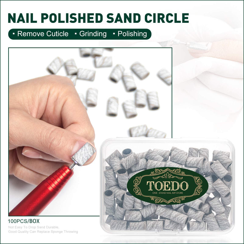 Sanding Bands for Nail Drill, TOEDO 100pcs Nail Sanding Bands, Professional Nail Drill Sanding Bits for Manicures and Pedicures (240 Grit, Zebra) 240 Grit, Zebra - BeesActive Australia