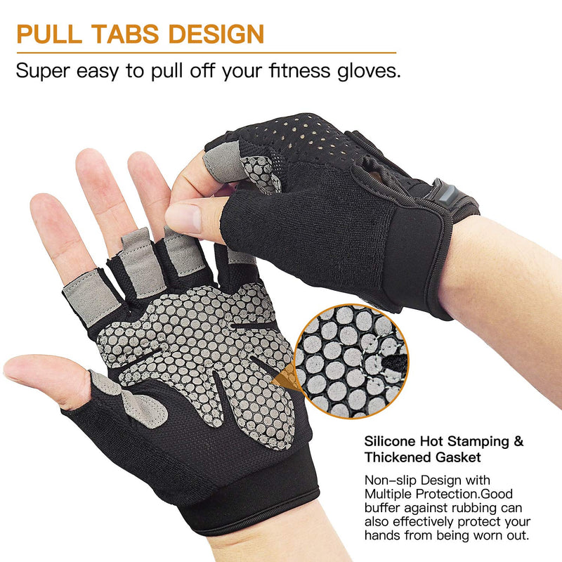 Hopedas Workout Gloves Weight Lifting Gloves Palm Support Protection for Men Women, Exercise Gloves Sports for Training, Fitness, Gym, Black Medium - BeesActive Australia