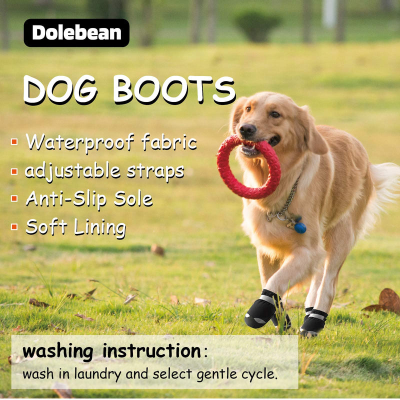 Dog Shoes Boots & Paw Protectors Snow Winter Large Medium Dogs Waterproof Hiking size 7: 3.4"(width) Black - BeesActive Australia