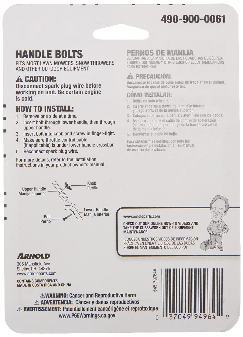 Arnold Universal T-Handle Bolts, 4 Bolts and 2 Handles - BeesActive Australia