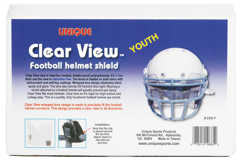 [AUSTRALIA] - Unique Sports Youth Clear Football Visor Eye Shield 