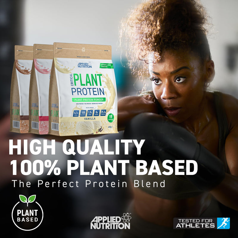 Applied Nutrition Critical Plant Protein - Vegan Protein Powder, Plant Based Supplement (450g - 15 Servings) (Chocolate) Chocolate - BeesActive Australia