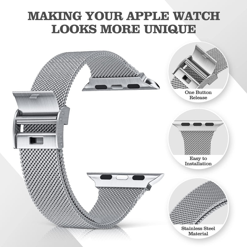 ORIbox 20mm Watch Bands Compatible for Watch Bands,Samsung Galaxy Watch 4 Band,Galaxy Watch Active 2 Bands, Galaxy Watch 4, Galaxy Watch 3 41mm,Galaxy Watch 42mm,Business Thin Wristband for Men Women Milan silver For Other 20MM - BeesActive Australia