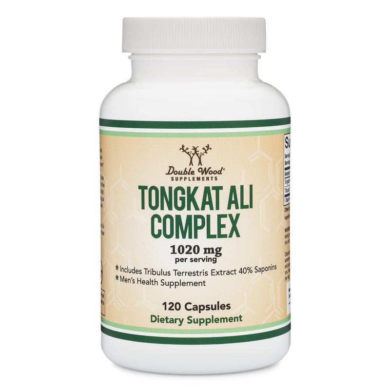 Tongkat Ali Extract 200 to 1 for Men (Longjack) Eurycoma Longifolia, 1020mg per Serving, 120 Capsules - Men's Health Support with 20mg Tribulus Terrestris (Third Party Tested) by Double Wood - BeesActive Australia
