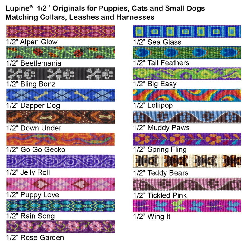 LupinePet Originals 1/2" Rain Song 9-14" H-style Harness for Small Pets - BeesActive Australia