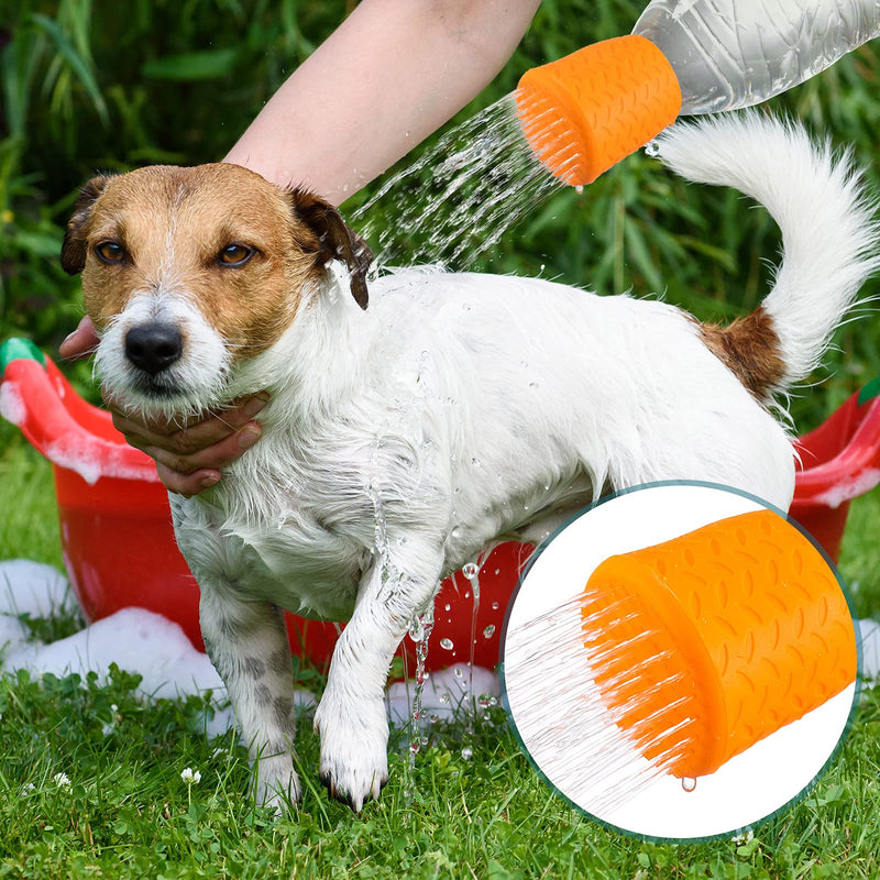 Remerry 3 Pieces Portable Outdoor Shower for Dogs, Bottle Attachment Outdoor Water Sprayer Accessory, Works with Most Plastic Water or Soda Bottles from 16 oz to 2 Liters Sky Blue, Light Green, Orange - BeesActive Australia