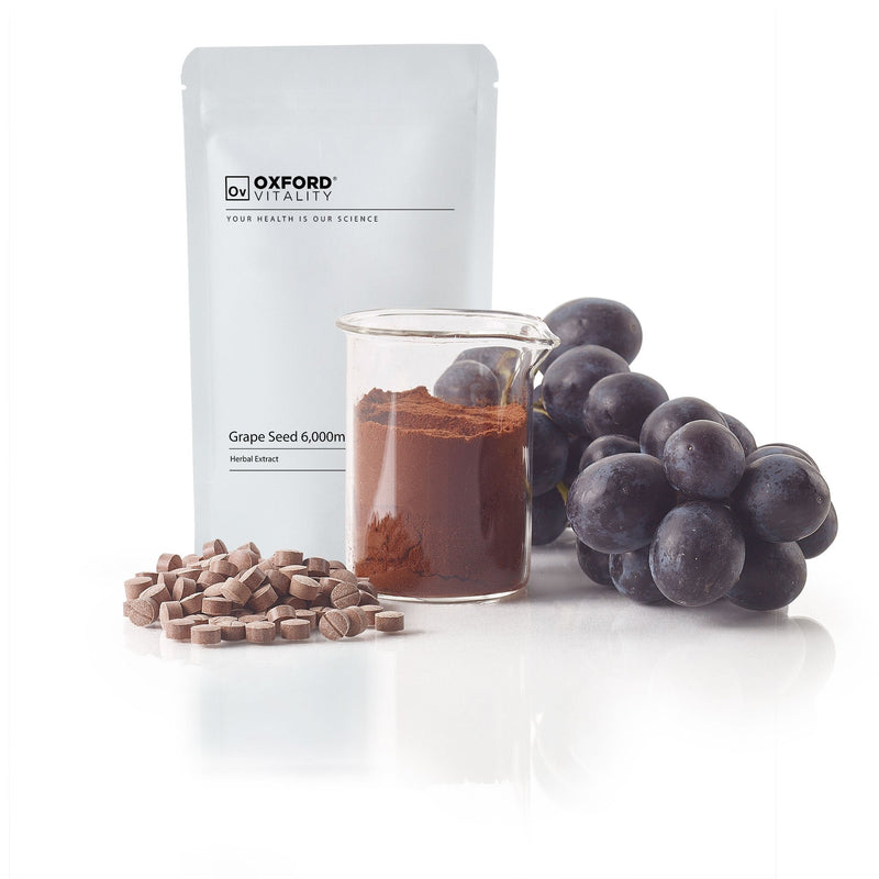 Grape Seed Tablets | 6000mg Supplement | Antioxidant, Vision Care & Vascular Heath | Oxford Vitality 120 - BeesActive Australia