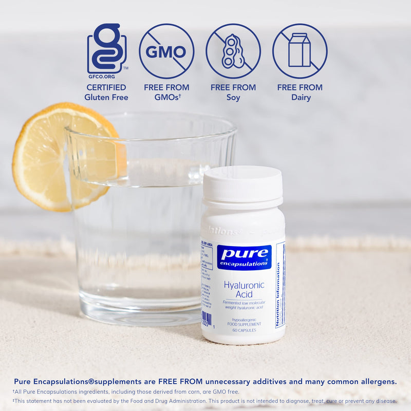 Pure Encapsulations - Hyaluronic Acid - High Absorption, Fermented, Low Molecular Weight Hyaluronic Acid - 60 Capsules - BeesActive Australia