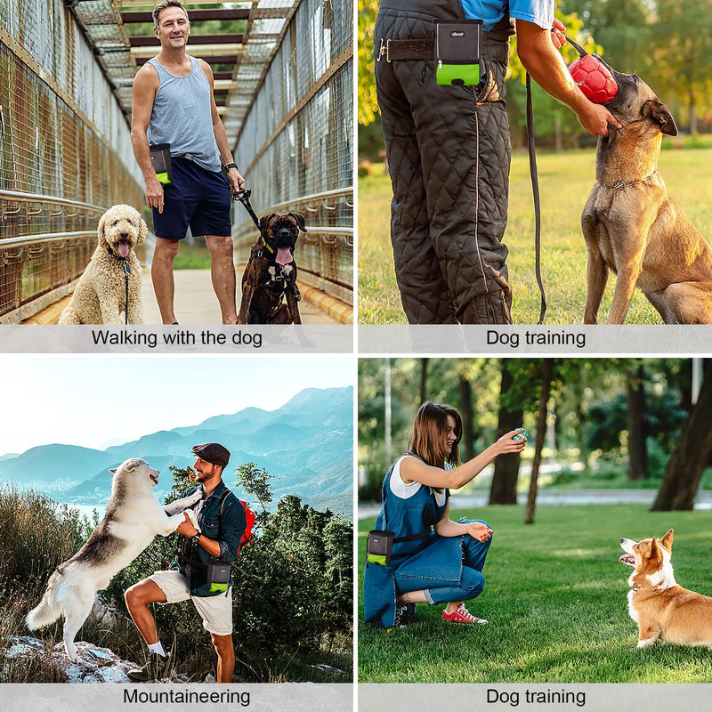 LIOPARD Puppy Small Waterproof Fanny Pack Dog Accessories Large Treat Bags Training Pouch Waist Waste Bags with Dispenser Walking Poop Food Storage Agility Equipment Pet Supplies Toy Belt green - BeesActive Australia