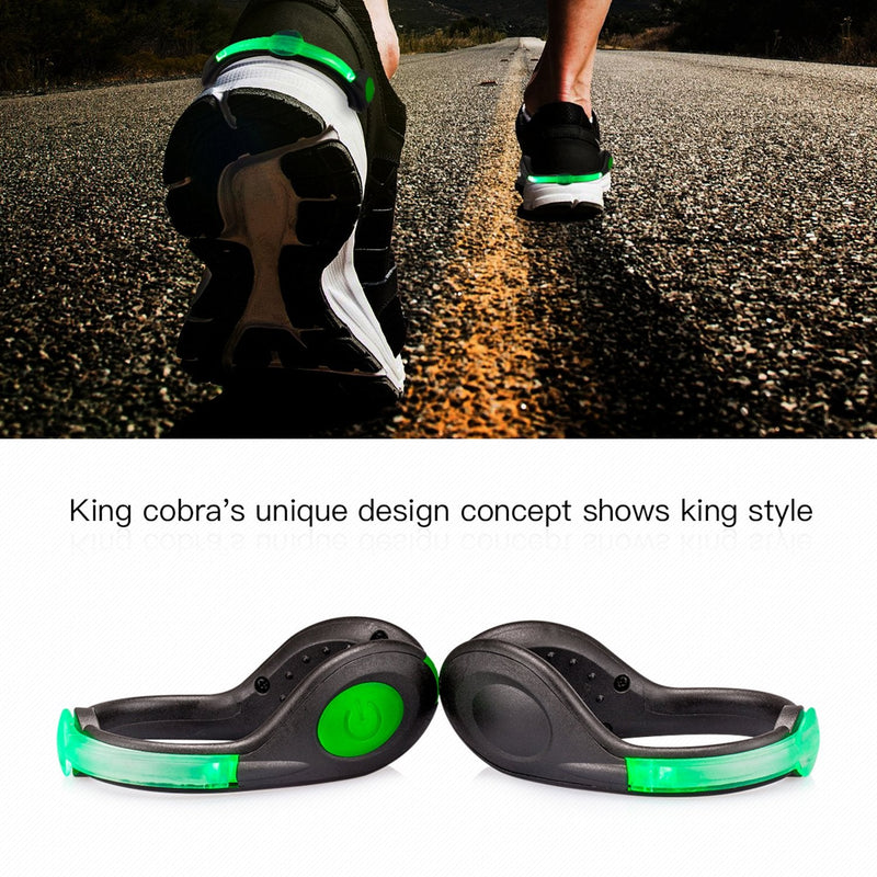 SLDHR LED Shoes Clip Lights USB Charging for Night Running Gear, Color Changing RGB Strobe and Steady Color Flash Mode, Safety Clip Lights for Running, Jogging, Walking, Biking(One Pair) green - BeesActive Australia