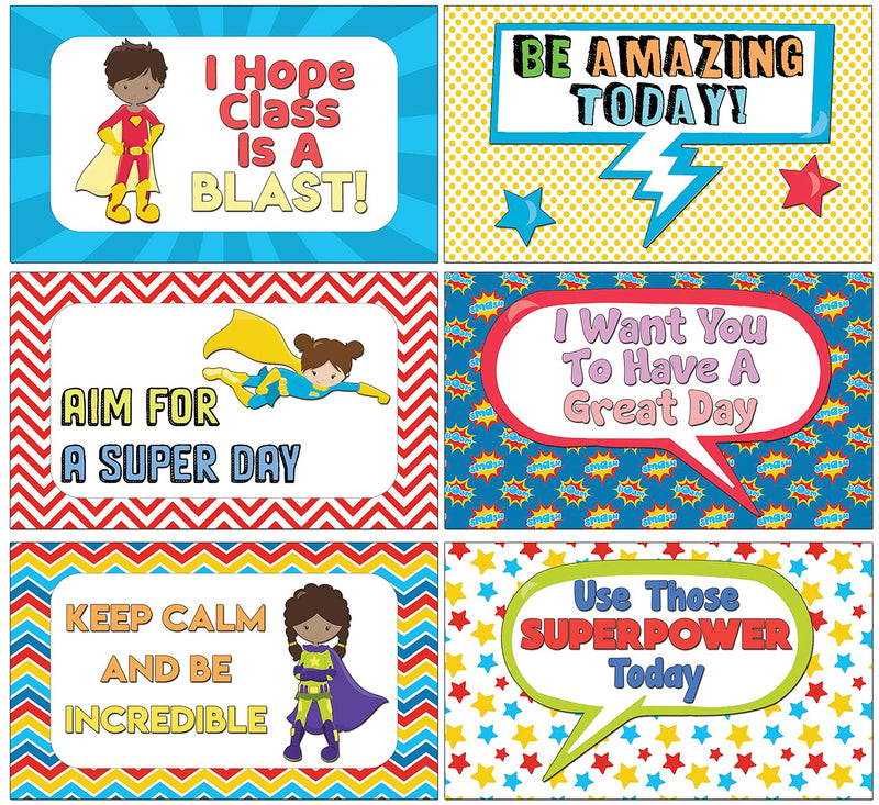 Creanoso Superhero School Lunch Box Notes (30-Cards x 4 Set) – Portable Design Gifts Ideas for Birthday Party Supply for Kids Boys Girls - Homeschooling Classroom Group Activities– DIY Bulk - BeesActive Australia