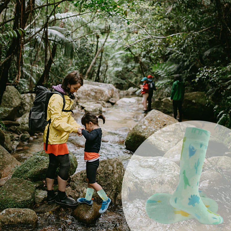 100% Waterproof Socks, RANDY SUN Boys Outdoor Sports Sock For Hiking/Ski/Fishing 1 Pair Light Green-ultra-thin-knee High Waterproof Socks Medium - BeesActive Australia