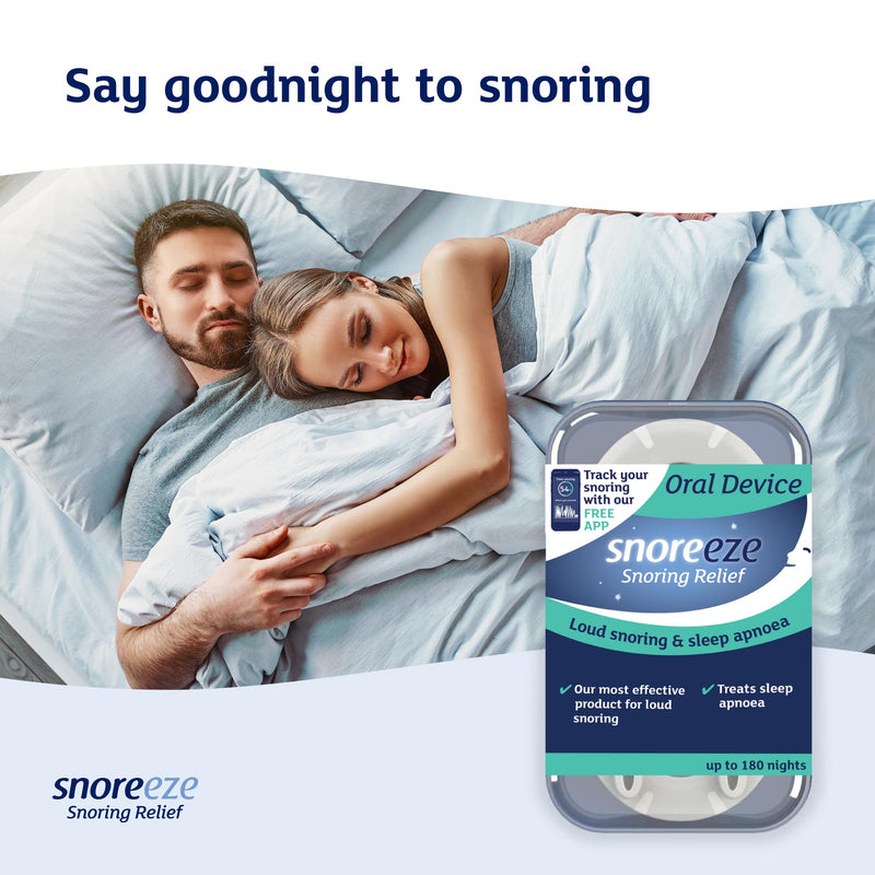 Snoreeze Oral Anti Snore Device - Adjustable Snoring Aids for Men & Women - Mandibular Advancement Device with Mobile App - Anti Snoring Mouthpiece - Sleep Aid to Reduce Snoring and Sleep Apnoea - BeesActive Australia