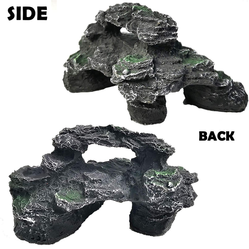 Basking Platform for Turtles, 7" Reptile Resting Terrace, Resin Turtle Ramp Climb Stone, Landscape Decorative Habitat for Reptiles, Fish, Amphibians - BeesActive Australia