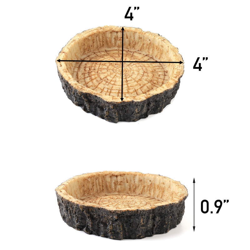 CalPalmy 2 Pack Reptile Food Bowls - Reptile Water and Food Bowls, Novelty Food Bowl for Lizards, Young Bearded Dragons, Small Snakes and More - Made from Non-Toxic, BPA-Free Plastic 4" x 4" x 0.9" - BeesActive Australia