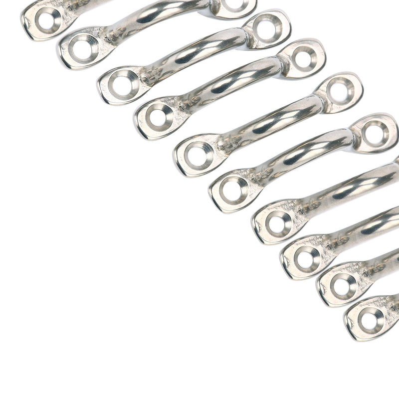 [AUSTRALIA] - Amarine Made Pack of 10 Stainless Steel Bimini Boat Top PAD Eye, Eye Straps, Tie Down, Kayak Deck Loops, Tie Down Anchor Point, footman's Loop for Kayak Canoe Rigging 