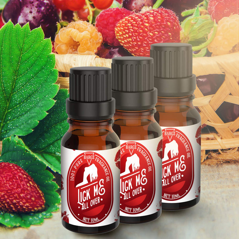 Bargz Lick Me All Over Perfume Oil, Exotic Fragrance, Lovely Raspberry And Melon Aromas With A Touch Of Vanilla - Flat Cap [10 ML] 0.34 Fl Oz (Pack of 1) - BeesActive Australia