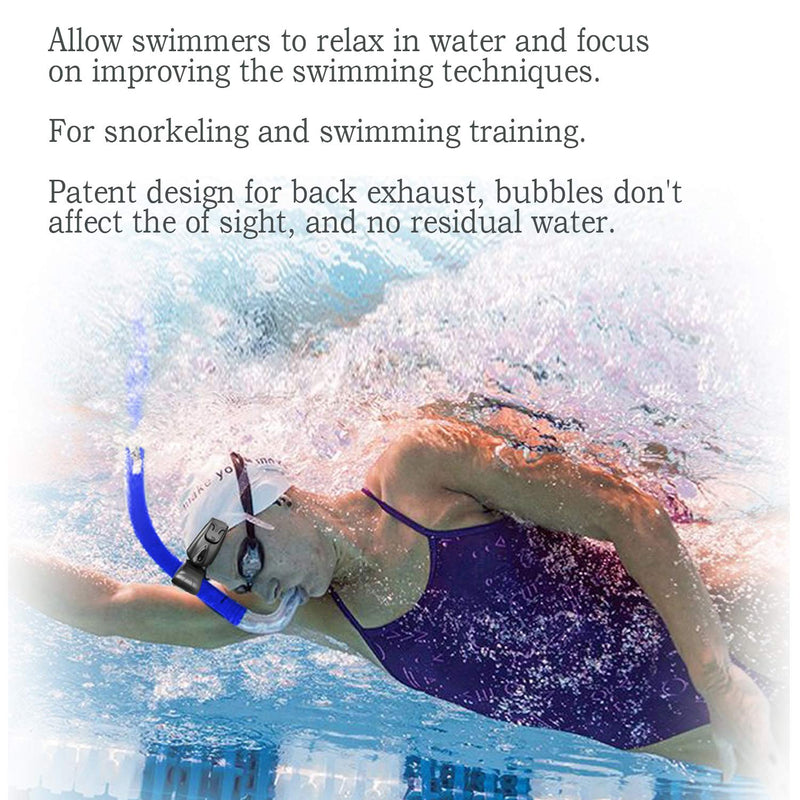 [AUSTRALIA] - Panzexin Swim Snorkel, One-Way Purge Valve Swimmers Snorkel for Lap Swimming Training Snorkeling, Front Mounted Training Gear with Comfortable Silicone Mouthpiece Red 