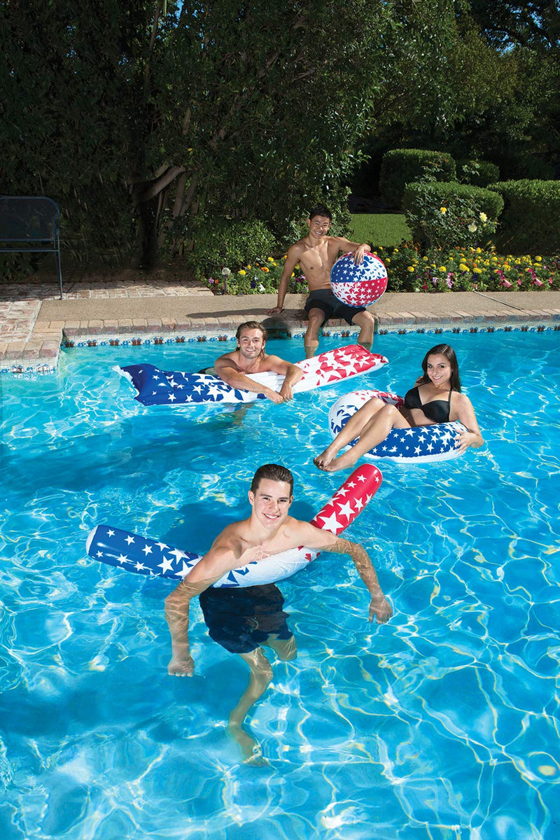 [AUSTRALIA] - Poolmaster American Stars Inflatable Swimming Pool and Beach Ball (24 Inch), Red, White, Blue American Stars Beach Ball 