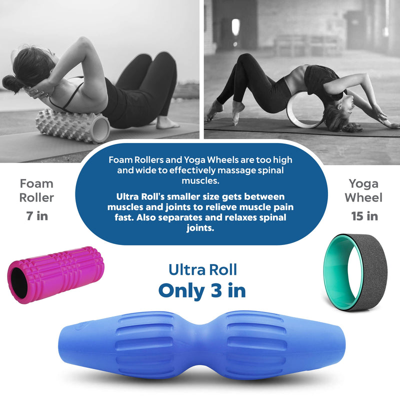Ultra Back Roller, Small Roller Digs Deeper into Back Muscles Than Larger Rollers, Better Than Foam Rollers or Wheels, Trigger Point Massager, Real Back Pain Relief, Easy No Balancing, Back Stretcher - BeesActive Australia