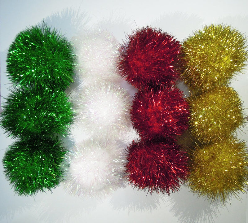 PETFAVORITES Bushy Sparkle Ball Cat Toy, Interactive Glitter Pom Pom Cat Toy Balls for Kittens, Bulk Pack. 24 Pack - BeesActive Australia