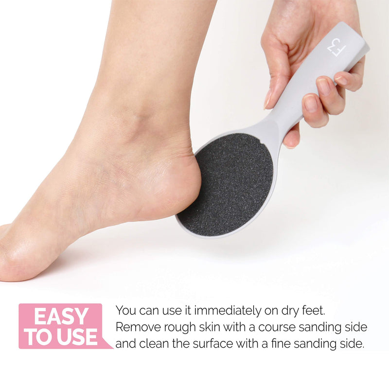 F3 Systems, Self-Standing Emery Foot File, Double-Sided Pedicure Tool, Effective for Cracked Heel, for Wet & Dry Feet, Pedicure, Hygienic Exfoliating, Callus Remover, Foot Scrubber, Professional Care - BeesActive Australia