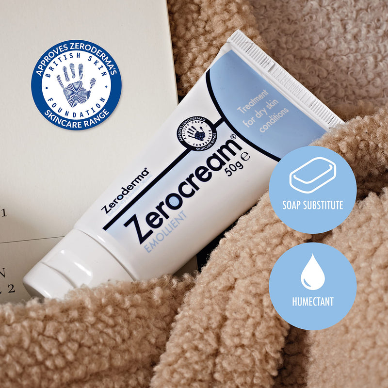 Zeroderma Zerocream Emollient 50g, For Dry Skin, Eczema and Dermatitis, Dry Skin Moisturiser, Helps Restore The Skin Barrier 50 g (Pack of 1) - BeesActive Australia