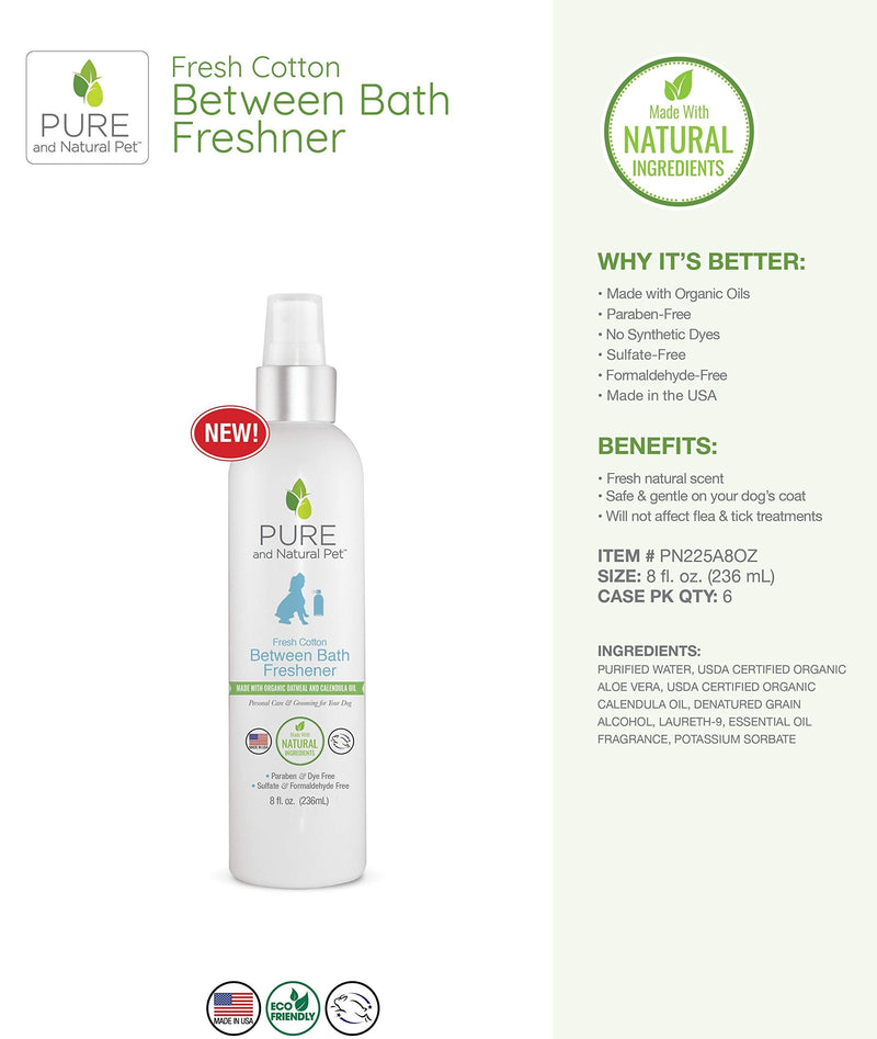 Pure and Natural Pet - Between Bath Freshener Fresh Cotton Fresh Cotton 8 oz. (PN225A8OZ) - BeesActive Australia