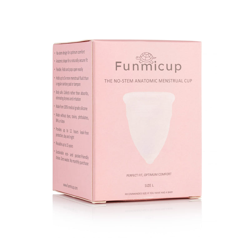 Funmicup No-stem Anatomic Menstrual Cup Period Cup for Those Who Have Had Vaginal Births - Flexible and Reusable Menstrual Cups - Large - BeesActive Australia