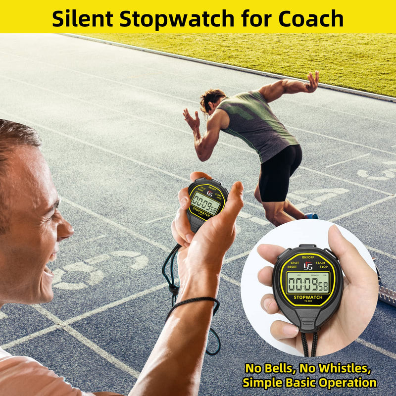 Waterproof Digital Stopwatch Timer, ANTEQI Large Display Simple Stopwatch with ON/Off Function No Clock No Calendar No Alarm Silent Stopwatch for Baseball Swimming Running Training Kids Coaches - BeesActive Australia