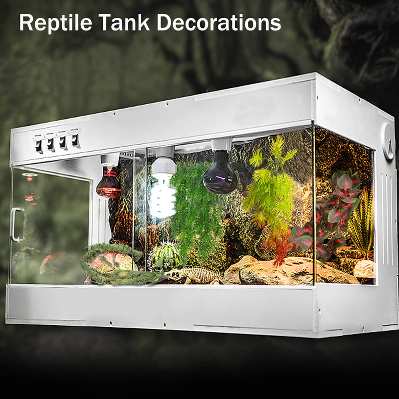 RUNANIA 9 Pieces Reptile Vines Plants, Leopard Gecko Tank Accessories Terrarium Jungle Climbing Vines Hanging Plants with Suction Cups for Bearded Dragon Leopard Gecko Lizard Snake Chameleon - BeesActive Australia