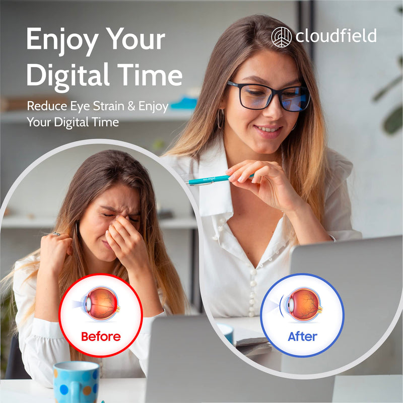 cloudfield Anti-Blue Ray Glasses for Gamers - Suitable for Everyone Working and Studying at Home Clear - BeesActive Australia