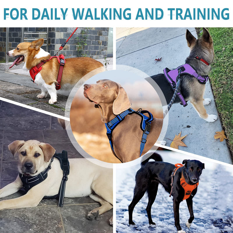 No Pull Dog Harness for Small Medium Large Dogs Adjustable Reflective Pet Vest with Front Clip Padded Harness for Dogs Easy Control Handle Best for Outdoor Training and Walking S Red - BeesActive Australia