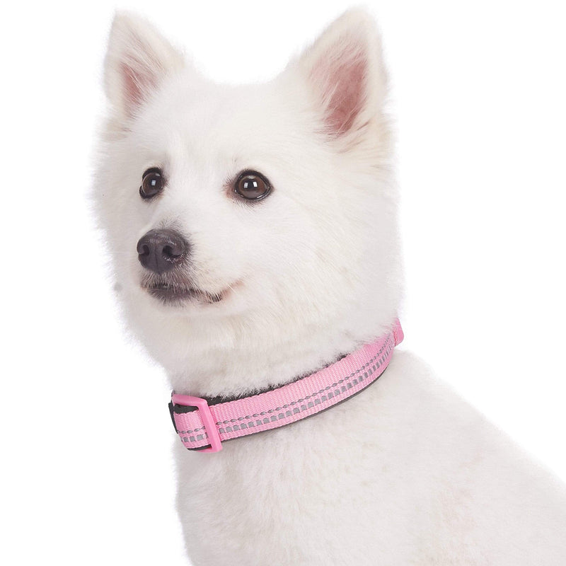 Blueberry Pet 8 Colors Soft & Safe 3M Reflective Pastel Color Neoprene Padded Dog Collars Small Baby Pink - BeesActive Australia