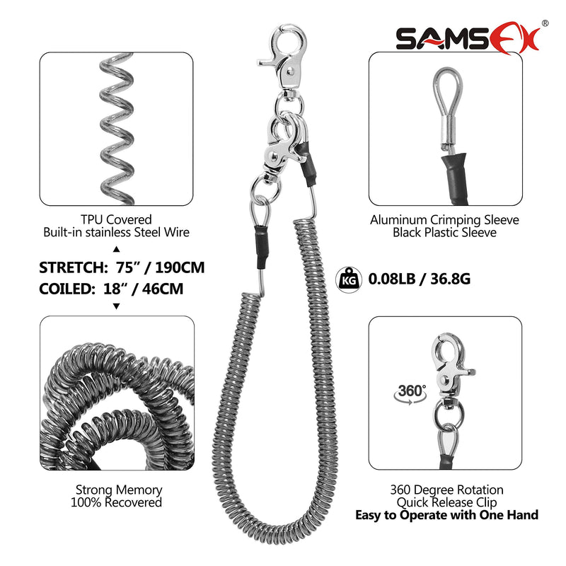 SAMSFX Fishing Strongest Magnetic Net Release Magnet Clip Holder Retractor with Coiled Lanyard - BeesActive Australia