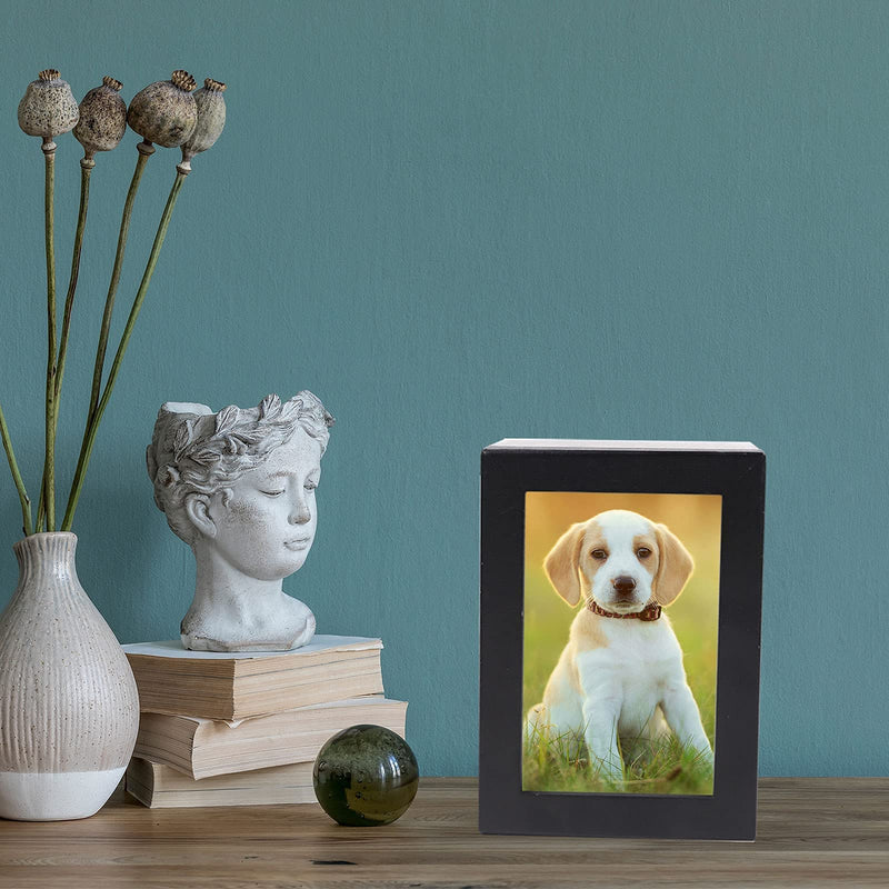 NEWDREAM: Dog Urns for Ashes, pet Urns, Box for Dog Ashes, Pet Ashes Photo Box,Ash Box for Dogs, Wood Keepsake Memorial Urns Black S - BeesActive Australia