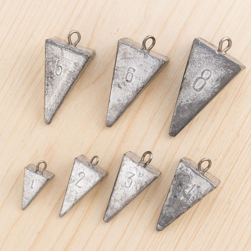 Dr.Fish 5 Pack Pyramid Fishing Sinkers, 1-8oz Lead Fishing Weights for Surf Fishing, Catfish 4OZ/5 Pack - BeesActive Australia