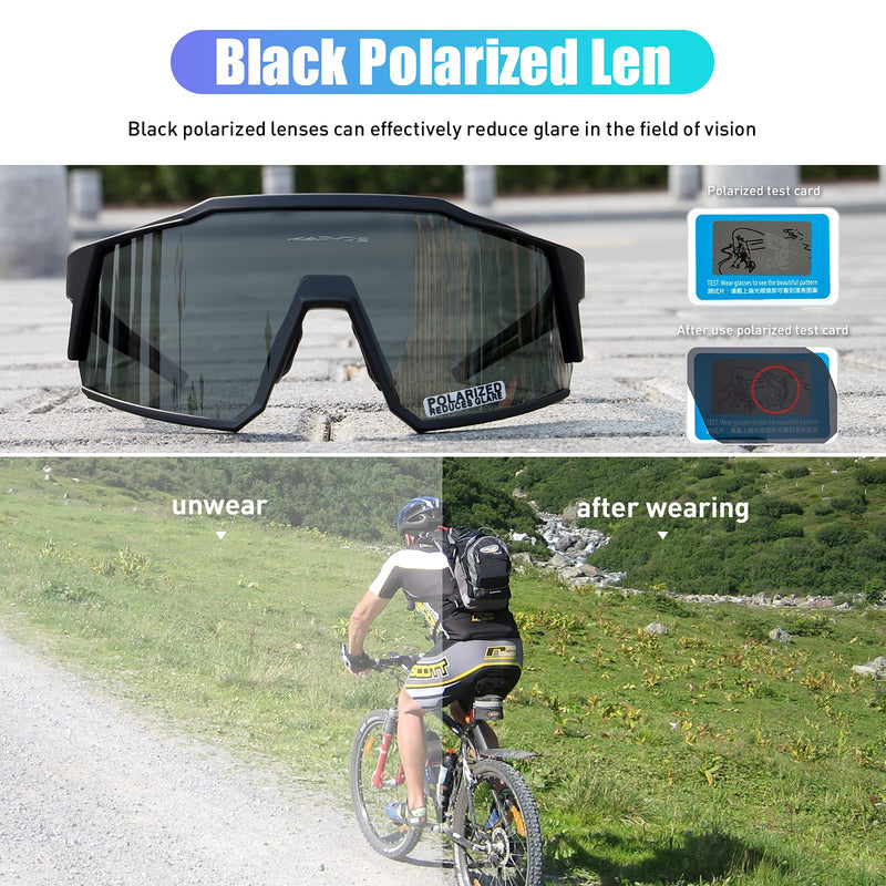 KAPVOE Polarized Cycling Glasses with 4 Interchangeable Lenses TR90 Sports Sunglasses Women Men Running 01 - BeesActive Australia