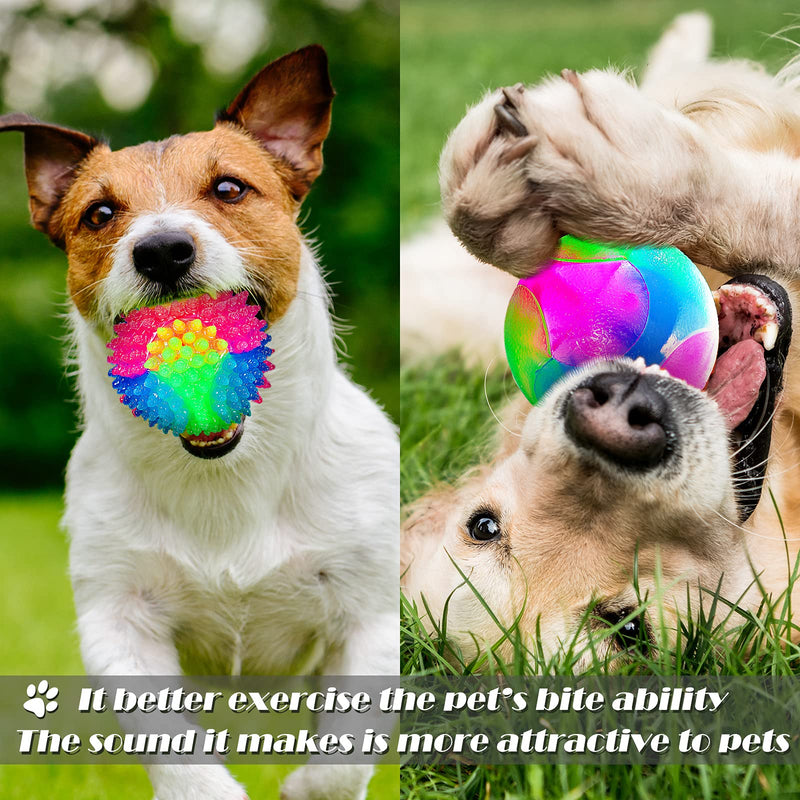 2 Pieces Light up Dog Ball Elastic Flashing Ball Glowing Interactive Dog Toy Ball Flash LED Dog Ball Toy Pet Color Light Ball Bounce-Activated for Dogs and Puppies Classic Style - BeesActive Australia