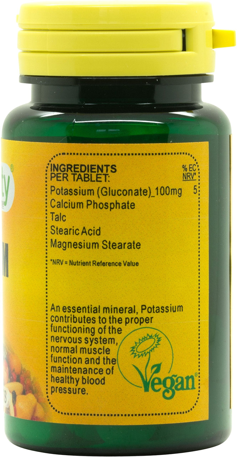 Veganicity Potassium 100mg : Bone & Joint Health Supplement - 30 Tablets, in a Planet-Friendly 99% Recycled Pot - BeesActive Australia