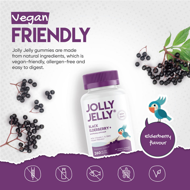 Black Elderberry Extract Gummies - 1500mg Equivalent - Immune Support Wild European Sambucus Extract 10:1- Tapioca Based - Non-GMO, 60 Vegan Gummies. 1 - BeesActive Australia
