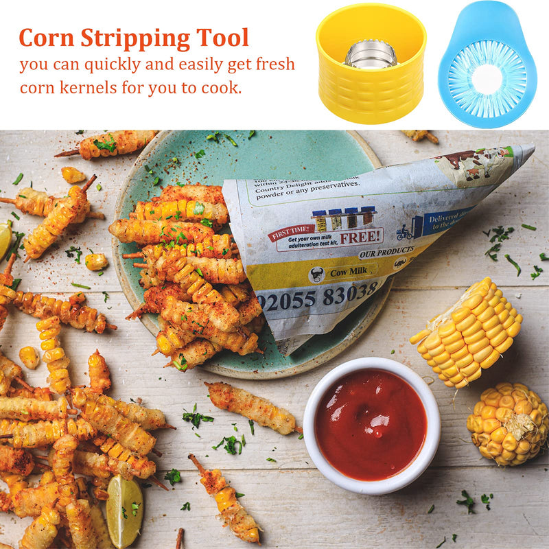 13 Pieces Corn Peeler Cob Corn Remover Corn Zipper Corn Silk Remover Corn Cob Holders Pins for Home Kitchen Restaurant Use - BeesActive Australia