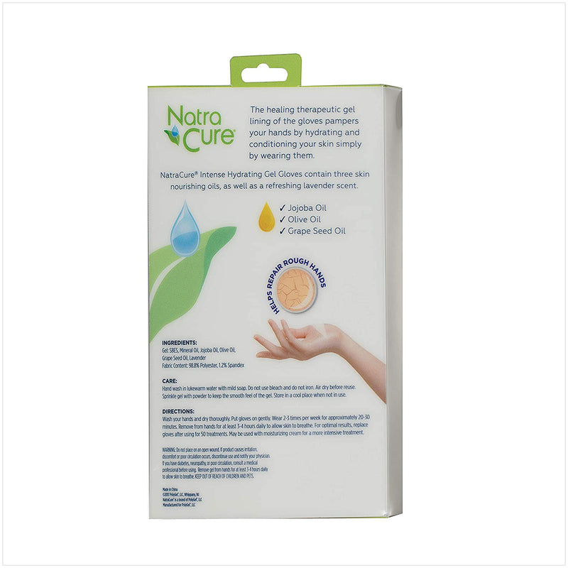 NatraCure Moisturizing Gel Gloves - (For Dry, Cracked Skin, Aging Hands, Cuticles, Eczema, After Hand Washing, Instead of Overnight Sleeping Gloves, Lotion, Cream) - Color: Aqua - BeesActive Australia