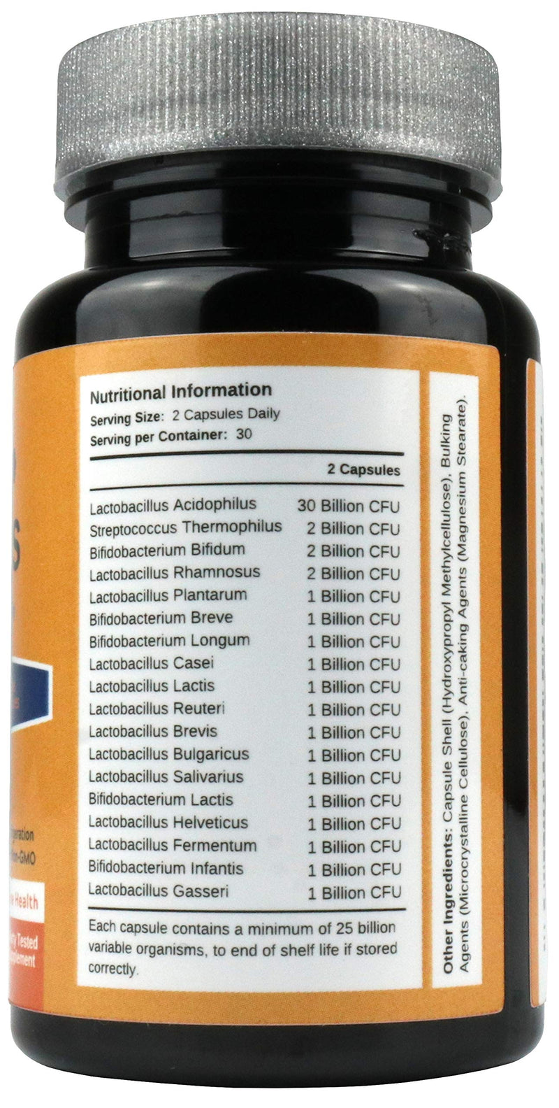 Powerful 50 Billion CFU Probiotics - 18 Strains, Stomach Acid Resistant, Shelf Stable | Highest Strength Bacterial Cultures � Keeps Digestive System Healthy | 60 Vegan Capsules for Men and Women - BeesActive Australia