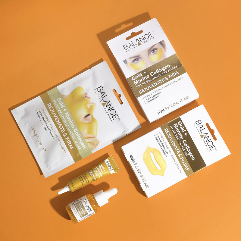 Balance Active Formula Gold & Marine Collagen Hydrogel Under Eye Masks (3 pack) Instantly Cool, Refresh & Revive Tired-Looking Eyes. Cruelty Free. - BeesActive Australia