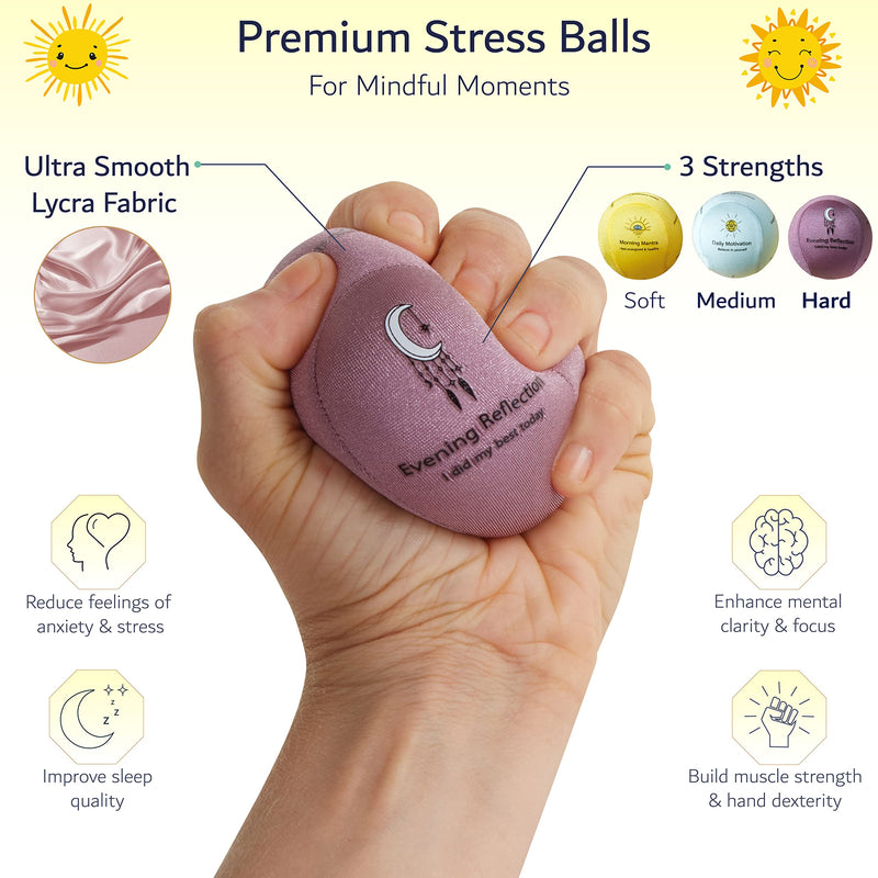MINDZEN 3X Tri-Strength Motivational Stress Balls, Aromatherapy, Hand Strengthening Exercise, Fidget & Anxiety Relief for Kids & Adults - BeesActive Australia