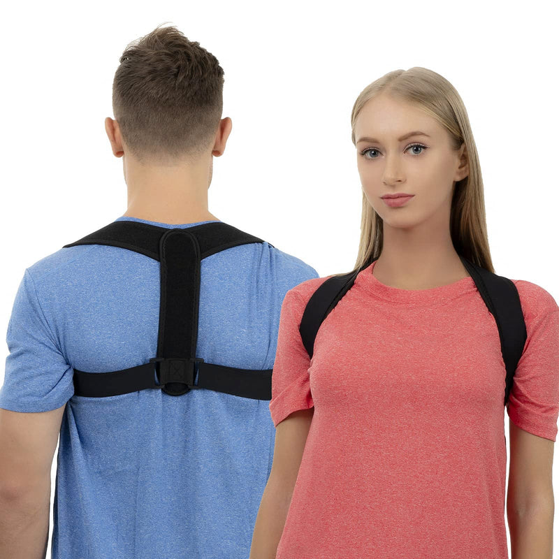 Posture Corrector for Women and Men,Adjustable Upper Back Brace, Breathable Back Support straightener, Providing Pain Relief from Lumbar, Neck, Shoulder, and Clavicle, Back Large - BeesActive Australia