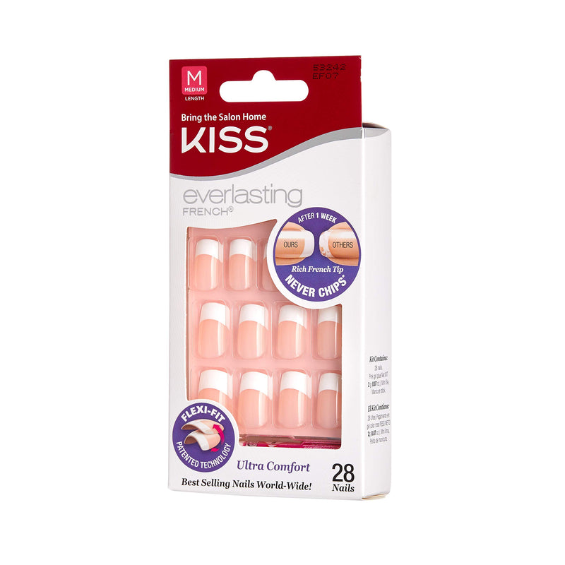 Kiss Everlasting French Nail Kit Medium 28 Nails EF07 (1 PACK) 1 PACK - BeesActive Australia