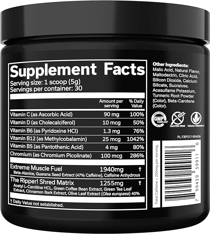The Ripper Fat Burner Premium Pineapple Flavor 150g 30 servings - BeesActive Australia