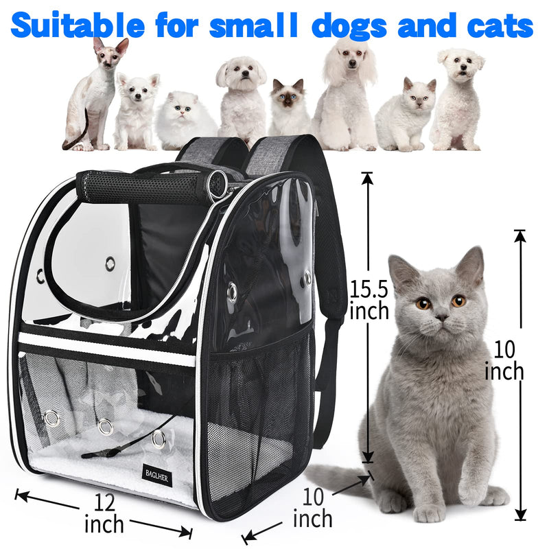 BAGLHER Pet Carrier Backpack,Ventilated Design,Pet Travel Backpack with Comfortable Shoulder Straps,Thicker Bottom Support,Two-Way Entrance Pet Carrier Backpack. Grey - BeesActive Australia